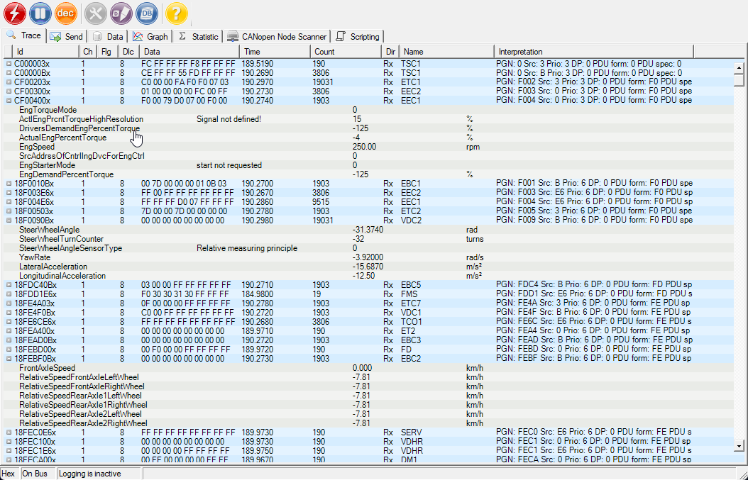 CANtrace - CAN bus Analyzer software - Image 2